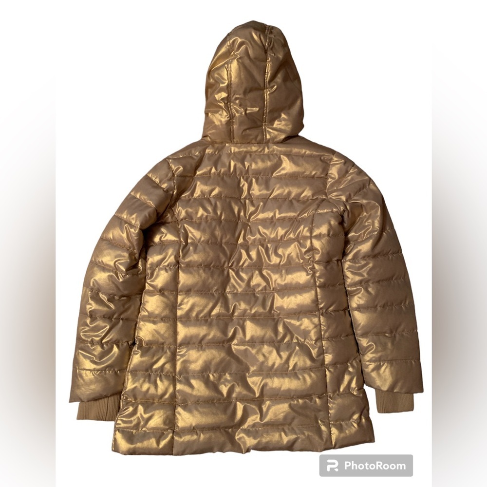 Gold Puffer Coat - Picture 3 of 8